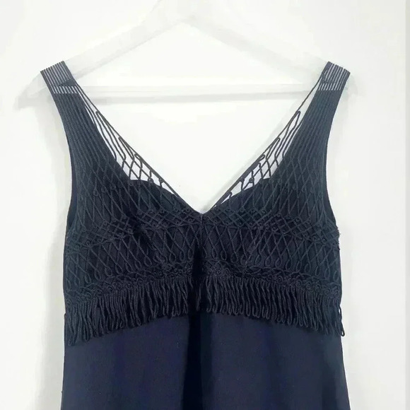 La Perla Blue Plunging Dress With Net Detail - Picture 2 of 5